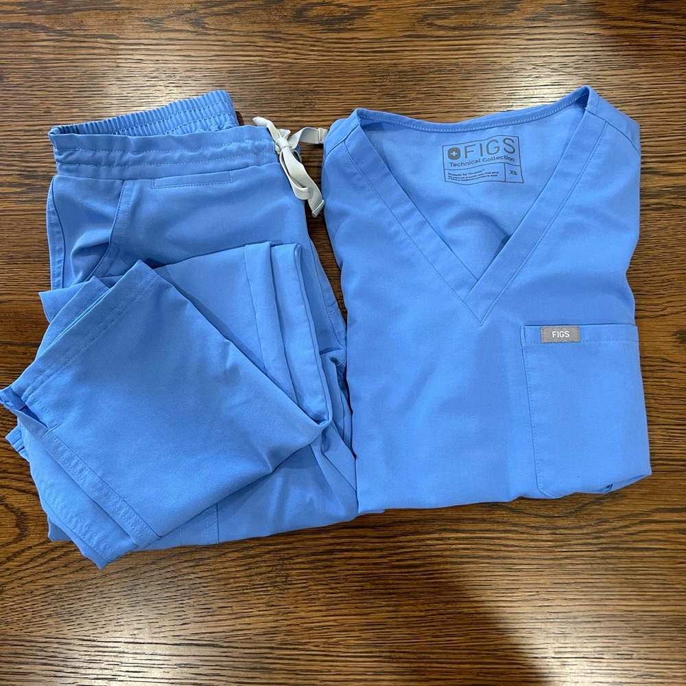 Ciel Blue Figs Set (Xs Catarina Top, Xs Yola Bottoms)